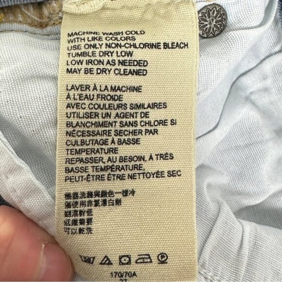 Free People Raw Hem Fringe High Rise Denim Blue Jeans Great Heights Size 27 Boho - Picture 12 of 14